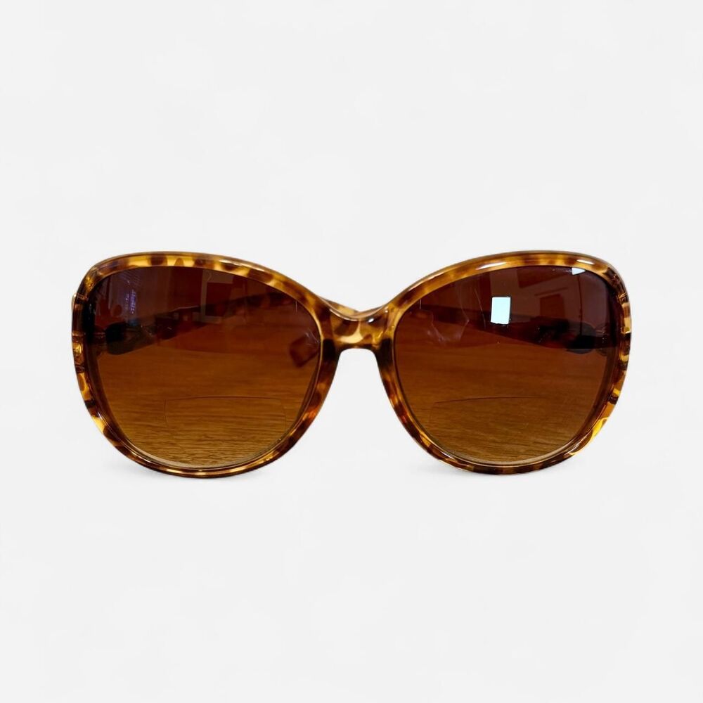 JM Collection Women's Brown Tortoiseshell Reader Sunglasses w/Cats 2.75+